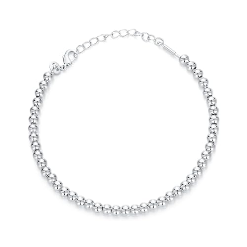 Silber Perle DIY Basic Armband, 925 Sterling Silber Armband für Frauen von Teleye