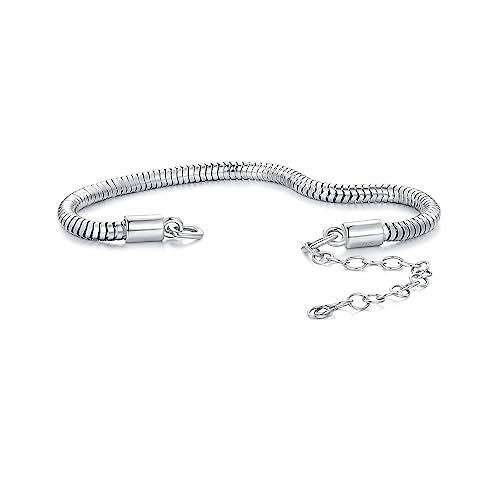 Snake Chain Basic Armband, 925 Sterling Silber Armband für Frauen, kompatibel mit den meisten Charm Perlen von Teleye