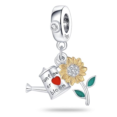 Sonnenblume Gießkanne Charm, 925 Sterling Silber Charm Armband Zubehör, kompatibel mit Pandora Armband Halskette, Geschenk für Frauen Sonnenblume Gießkanne Charm, 925 Sterling Silber Charm Armband Zubehör, kompatibel mit Pandora Armband Halskette, Geschenk für Frauen von Teleye