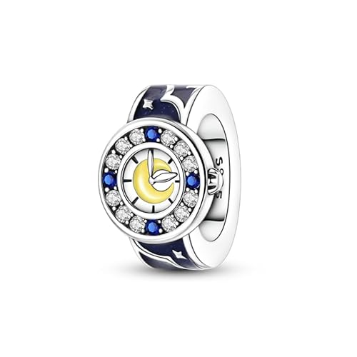 Star & Moon Watch Bead Charm, Charme für Armband, Kompatibel mit Pandora Armband Halskette von Teleye