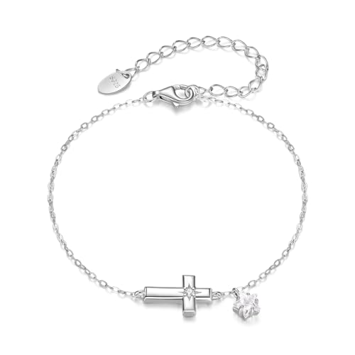 Starlight Cross Armband, 925 Sterling Silber Armband für Frauen von Teleye