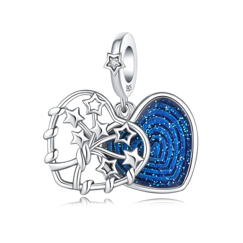 Stern, Baum des Lebens und ewige Liebe Epoxy-Anhänger Charme, Perlenarmband Charme, Fit für 3mm-4,5mm Armbänder von Teleye