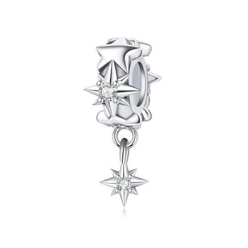 Stern - geformt fünf - spitzen Stern Quaste Perlen Charme, 925 Sterling Silber Charme Armband Zubehör, kompatibel mit Pandora Armband Halskette Stern - geformt fünf - spitzen Stern Quaste Perlen Charme, 925 Sterling Silber Charme Armband Zubehör, kompatibel mit Pandora Armband Halskette von Teleye