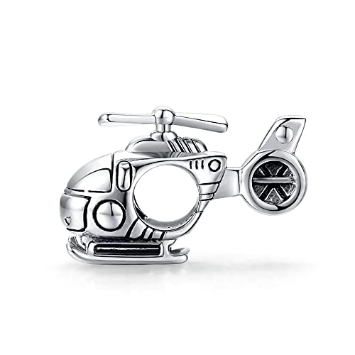 Teleye Armband Charm Bead Helikopter DIY Charm 925 Sterling Silber passt Pandora Armband Halskette, European Charms Bracelet von Teleye