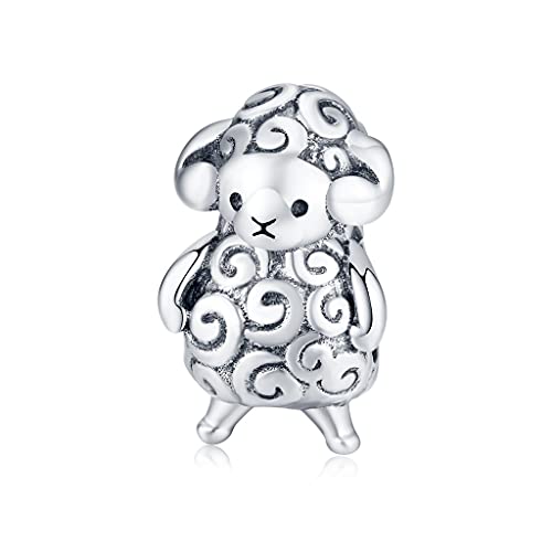 Teleye Armband Charm Bead Little Sheep DIY Charm 925 Sterling Silber passt Pandora Armband Halskette, European Charms Bracelet von Teleye