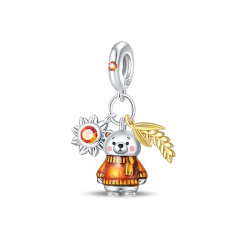 Teleye Autumn Story Anhänger Charm, Perlenarmband Charm, Fit für 3mm-4,5mm Armbänder von Teleye