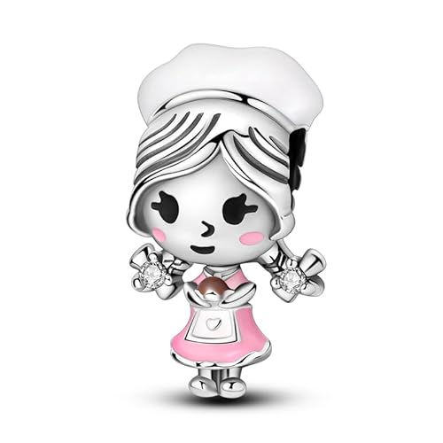 Teleye Backen - Loving Lady Anhänger Charm, Perlenarmband Charm, Fit für 3mm-4,5mm Armbänder von Teleye