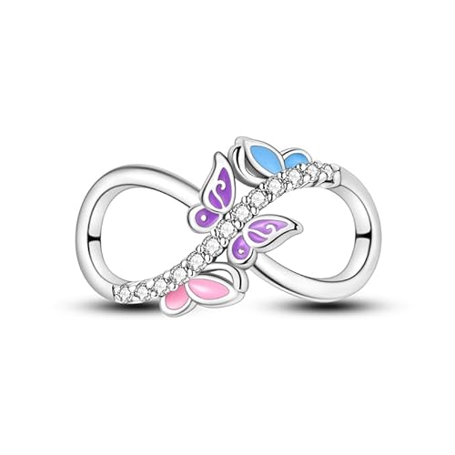 Teleye Bunte Schmetterling Infinite String Ornament Charm, Perlenarmband Charm, Fit für 3mm-4,5mm Armbänder Teleye Bunte Schmetterling Infinite String Ornament Charm, Perlenarmband Charm, Fit für 3mm-4,5mm Armbänder von Teleye