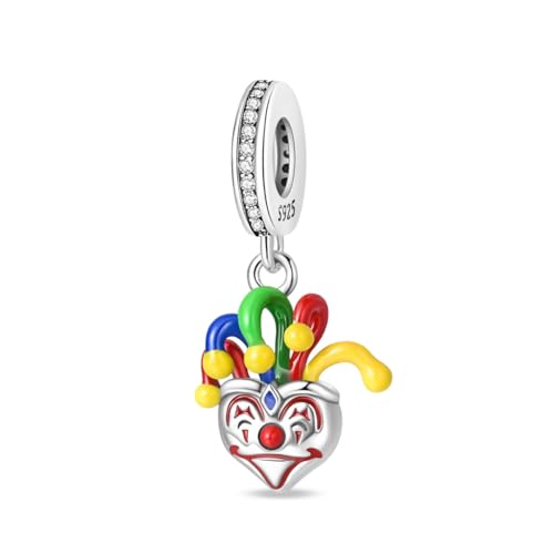 Teleye Clown Maske Anhänger Charm, Perlenarmband Charm, Fit für 3mm-4,5mm Armbänder von Teleye
