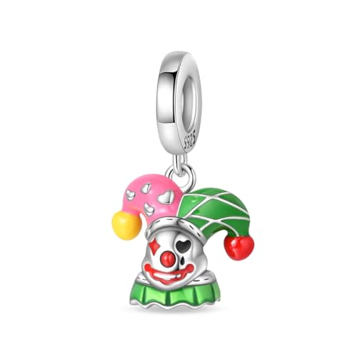 Teleye Clown Zirkus Performance Anhänger Charm, Perlenarmband Charm, Fit für 3mm-4,5mm Armbänder von Teleye