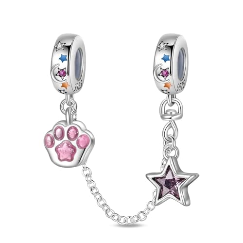 Teleye Dreamy Cat Paw Charm, Perlenarmband Charm, passend für 3mm-4,5mm Armbänder von Teleye