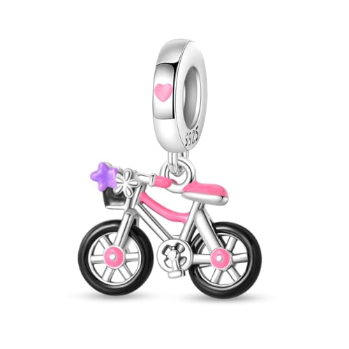 Teleye Drehbarer Fahrrad-Anhänger Charm, Perlenarmband Charm, Fit für 3mm-4,5mm Armbänder von Teleye