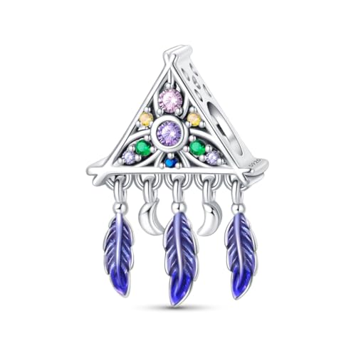 Teleye Dreieckige Perlen Charm, Perlenarmband Charm, Fit für 3mm-4,5mm Armbänder von Teleye