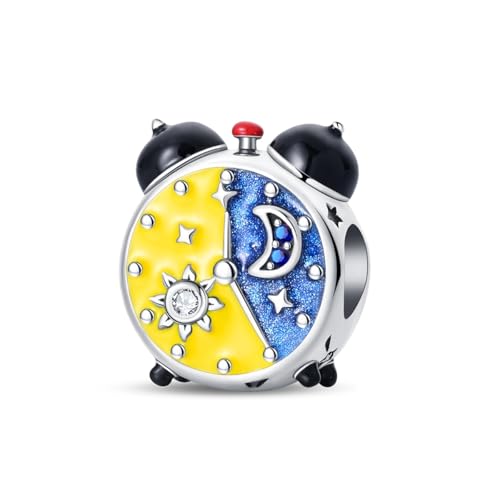 Teleye Early - Rising Wecker Perlen Charm, Perlenarmband Charm, Fit für 3mm-4,5mm Armbänder von Teleye