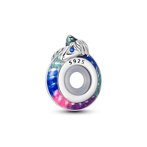 Teleye Einhorn Barrel - Typ Isolation Bead Charm, Perlenarmband Charm, Fit für 3mm-4,5mm Armbänder von Teleye