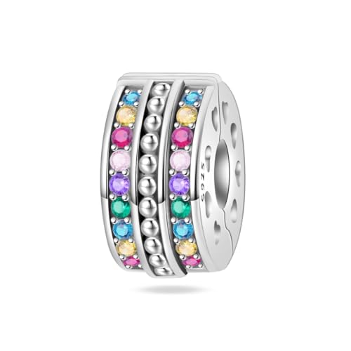 Teleye Farbige Diamant-Sicherheitsschnalle Charm, Perlenarmband Charm, Fit für 3mm-4,5mm Armbänder von Teleye