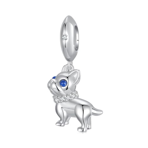 Französische Bulldogge Anhänger Charm 925 Sterling Silber Charm, SCC2969 von Teleye