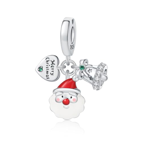 Teleye Frohe Weihnachten Anhänger Charm, Perlenarmband Charm, Fit für 3mm-4,5mm Armbänder von Teleye
