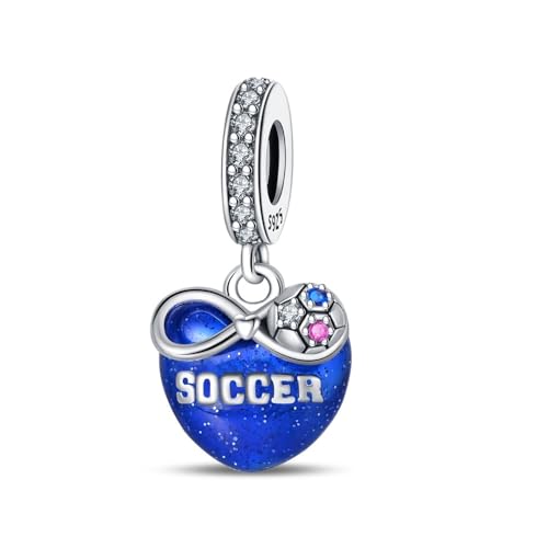 Teleye Fußball Hobby Charm, Perlenarmband Charm, Fit für 3mm-4,5mm Armbänder von Teleye