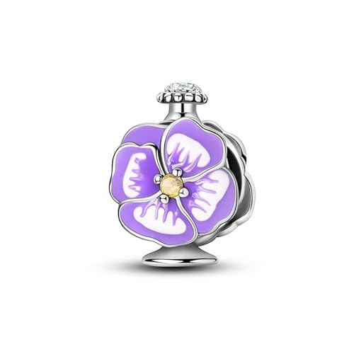 Teleye Glasierte Blume Parfüm Flasche String Ornament Charm, Perlenarmband Charm, Fit für 3mm-4,5mm Armbänder Teleye Glasierte Blume Parfüm Flasche String Ornament Charm, Perlenarmband Charm, Fit für 3mm-4,5mm Armbänder von Teleye
