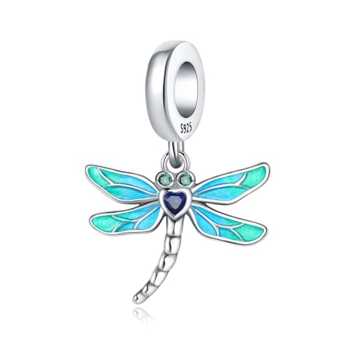 Teleye Gradient Libelle Anhänger Charm, Perlenarmband Charm, Fit für 3mm-4,5mm Armbänder von Teleye