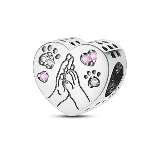 Teleye Hand - Holding Paw Print String Ornament Charm, Perlenarmband Charm, Fit für 3mm-4,5mm Armbänder Teleye Hand - Holding Paw Print String Ornament Charm, Perlenarmband Charm, Fit für 3mm-4,5mm Armbänder von Teleye