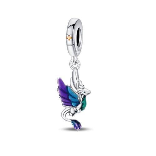 Teleye Little Fairy Dragon Anhänger Charm, Perlenarmband Charm, Fit für 3mm-4,5mm Armbänder von Teleye