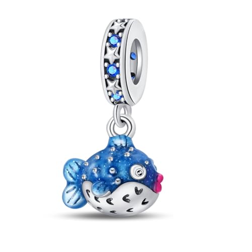 Teleye Little Fat Fish Luminous Anhänger Charm, Perlenarmband Charm, Fit für 3mm-4,5mm Armbänder von Teleye