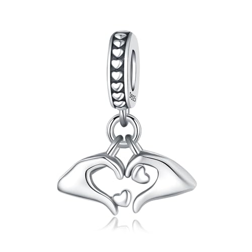 Teleye Love Gesture Anhänger Charm, Perlenarmband Charm, Fit für 3mm-4,5mm Armbänder von Teleye