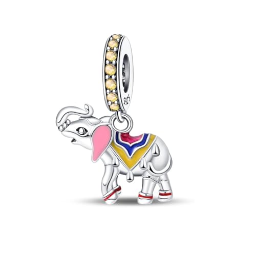 Teleye Lucky Elephant Charm, Perlenarmband Charm, passend für 3mm-4,5mm Armbänder von Teleye