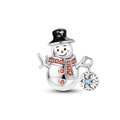 Teleye Mr. Snowman String Ornament Charm, Perlenarmband Charm, Fit für 3mm-4,5mm Armbänder von Teleye