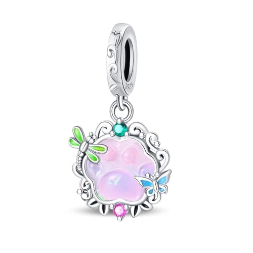 Teleye Mysterious Land Luminous Cat Paw Ornament Charm, Perlenarmband Charm, Fit für 3mm-4,5mm Armbänder von Teleye