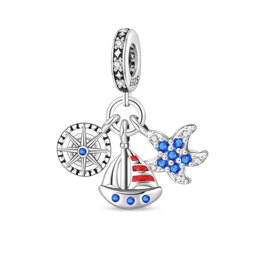 Teleye Navigation Drei - Stück Set Anhänger Charm, Perlenarmband Charm, Fit für 3mm-4,5mm Armbänder von Teleye
