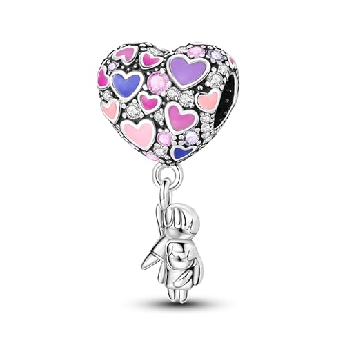 Teleye Paar Liebe Herz Ballon String Bead Charm, Perlenarmband Charm, Fit für 3mm-4,5mm Armbänder Teleye Paar Liebe Herz Ballon String Bead Charm, Perlenarmband Charm, Fit für 3mm-4,5mm Armbänder von Teleye