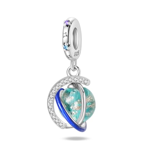 Teleye Planet Luminous Ball Anhänger Charm, Perlenarmband Charm, Fit für 3mm-4,5mm Armbänder von Teleye