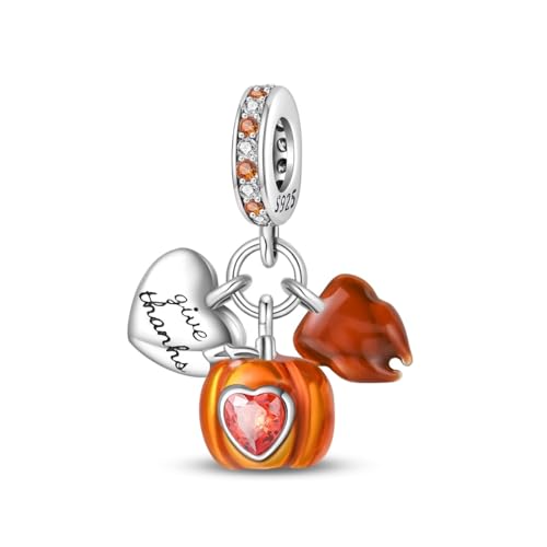 Teleye Thanksgiving Drei - Stück Set Anhänger Charm, Perlenarmband Charm, Fit für 3mm-4,5mm Armbänder von Teleye