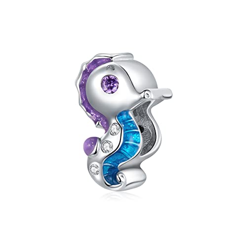 Traum Seepferdchen Charm 925 Sterling Silber Charm passt für Pandora Armband Halskette von Teleye