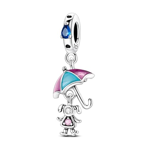 Umbrella & Lady Anhänger Charm, Charme für Armband, Kompatibel mit Pandora Armband Halskette Umbrella & Lady Anhänger Charm, Charme für Armband, Kompatibel mit Pandora Armband Halskette von Teleye