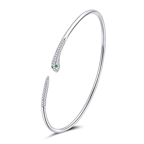 Verstellbarer Schlangenarmreif, 925 Sterling Silber Armband für Frauen von Teleye