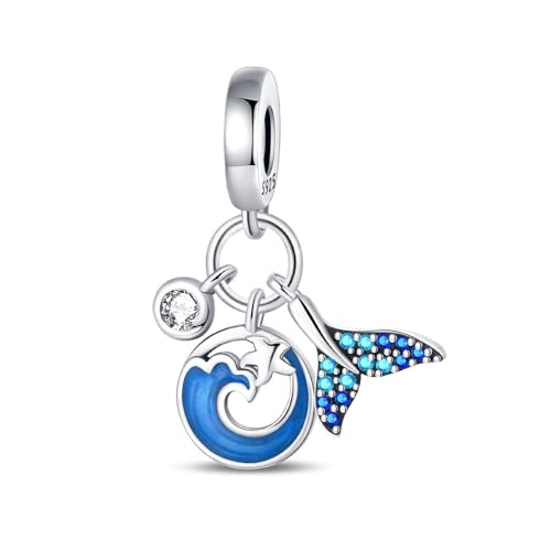 Wave Three - Piece Set Anhänger Charm, Perlenarmband Charm, Fit für 3mm-4,5mm Armbänder von Teleye