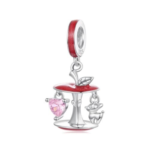 Weihnachten Apfel Anhänger Charm, 925 Sterling Silber Charm von Teleye