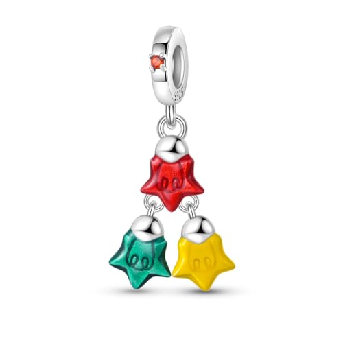 Weihnachten Stern - geformt Licht - emittierende Anhänger Charm, 925 Sterling Silber Charm Armband Zubehör, kompatibel mit Pandora Armband Halskette von Teleye