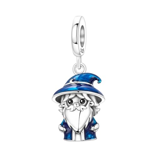 Wizard Old Man Anhänger Charm, Charme für Armband, kompatibel mit Pandora Armband Halskette von Teleye