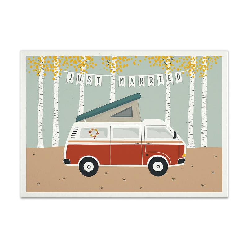 Postkarte Just Married von Tell Me