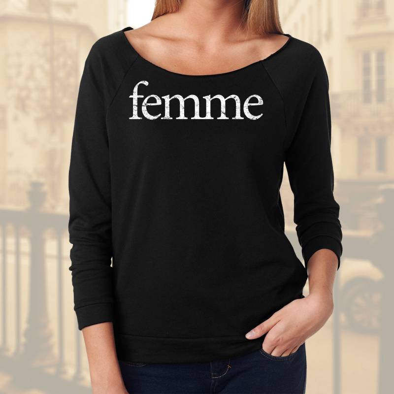 Femme Shirt. Damen 3/4 Raglan Ärmel Schulterfreies Kostenloser Versand Mehr Farben von TellaTees