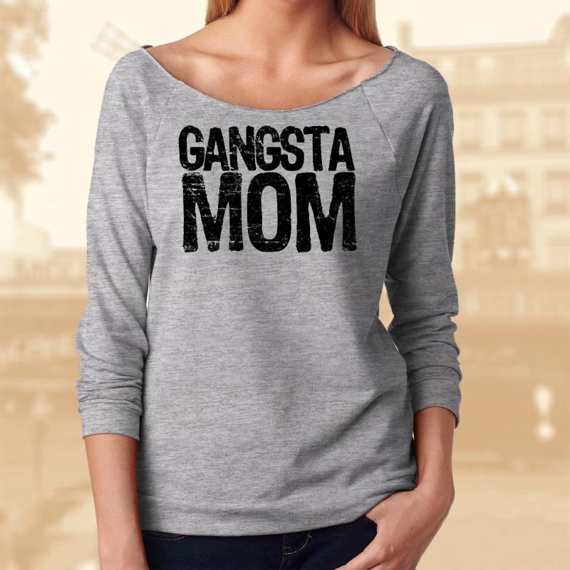 Gangsta Mama Shirt. Damen 3/4 Raglan Ärmel Schulterfreies Kaufen Sie 2 Und Bekommen Ein 3 von TellaTees