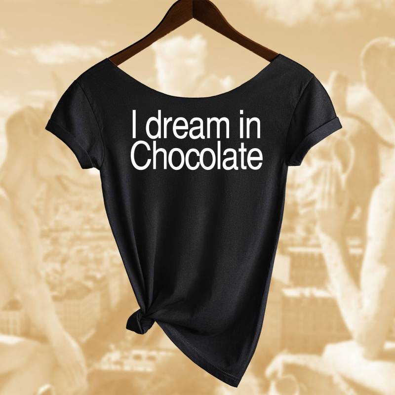 Schokoladen T-Shirt. Frauen Off Schulter Slouchy Top. Auch in Unisex. Kaufe 2 Shirts Und Erhalte 1 Gratis von TellaTees