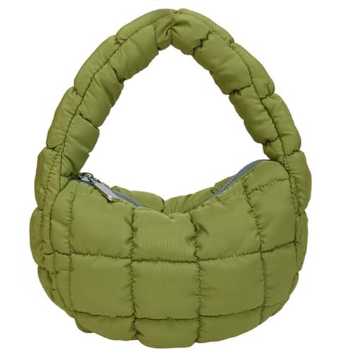 Puffer Bag Damen Mini Gesteppte Süße Bubble Handtasche Halbmond Handgelenk Satchel Y2k Geldbörse, Hellgrün, Small, modisch von Tellrain