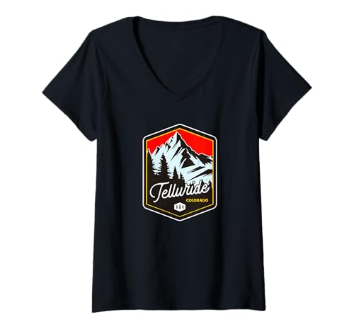Damen Colorado Telluride T-Shirt mit V-Ausschnitt Damen Colorado Telluride T-Shirt mit V-Ausschnitt von Telluride Colorado Souvenir Store