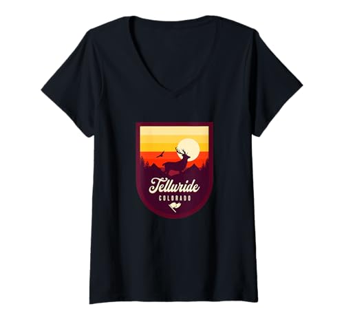 Damen Colorado Telluride T-Shirt mit V-Ausschnitt Damen Colorado Telluride T-Shirt mit V-Ausschnitt von Telluride Colorado Souvenir Store